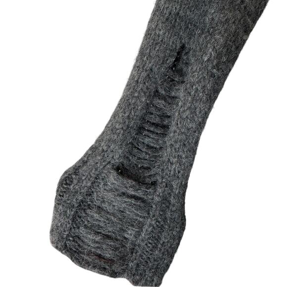 Raquel Allegra Dark Gray Alpaca Wool Hooded Longline Sweater 1 / Small Warm Cozy - Picture 6 of 8